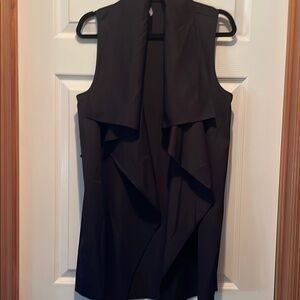 Revamped/ Cardigan, Black Sleeveless Waterfall Vest, Women’s small